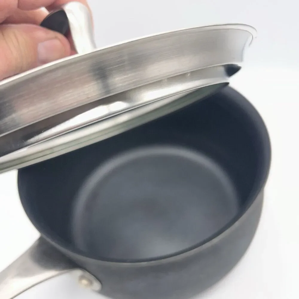 BELGIQUE 3 Quart HARD ANODIZED Saucepan and Glass Lid - Tools of Trade 30209